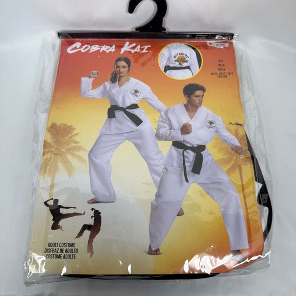Disguise Cobra Kai Miyagi Do Karate Costume Adult XS S 30 36 White Black Belt - Picture 3 of 6